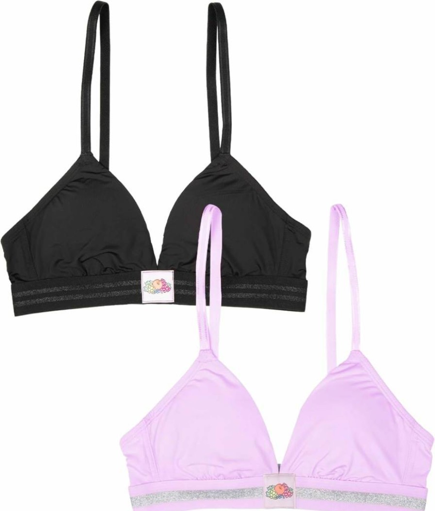 Fruit of the Loom Women's 2-Pack Triangle Bralettes - Soft Comfort, Modern Fit & Breathable Fabric for Everyday Wear