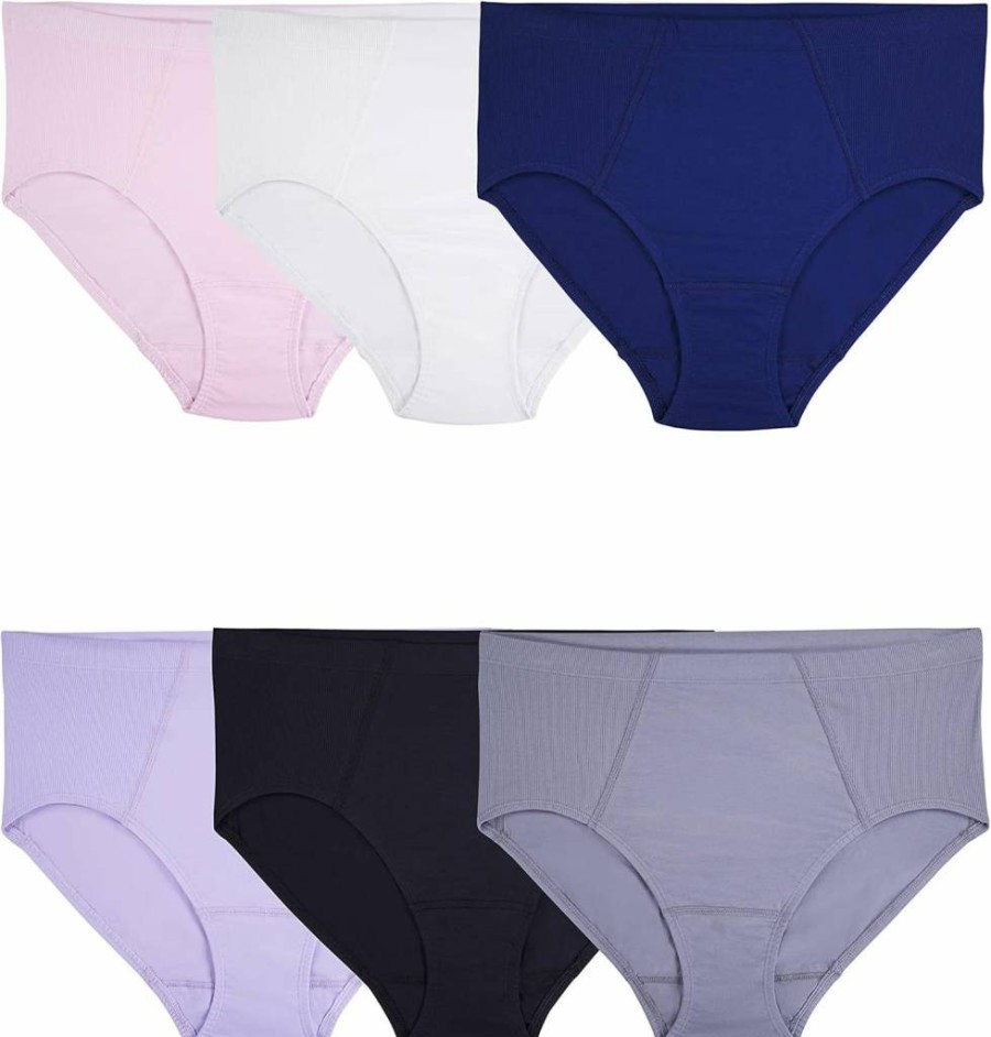 Fruit of the Loom Women's Plus Size Briefs - Flexible Fit Comfort Underwear, Assorted Colors, Pack of 9