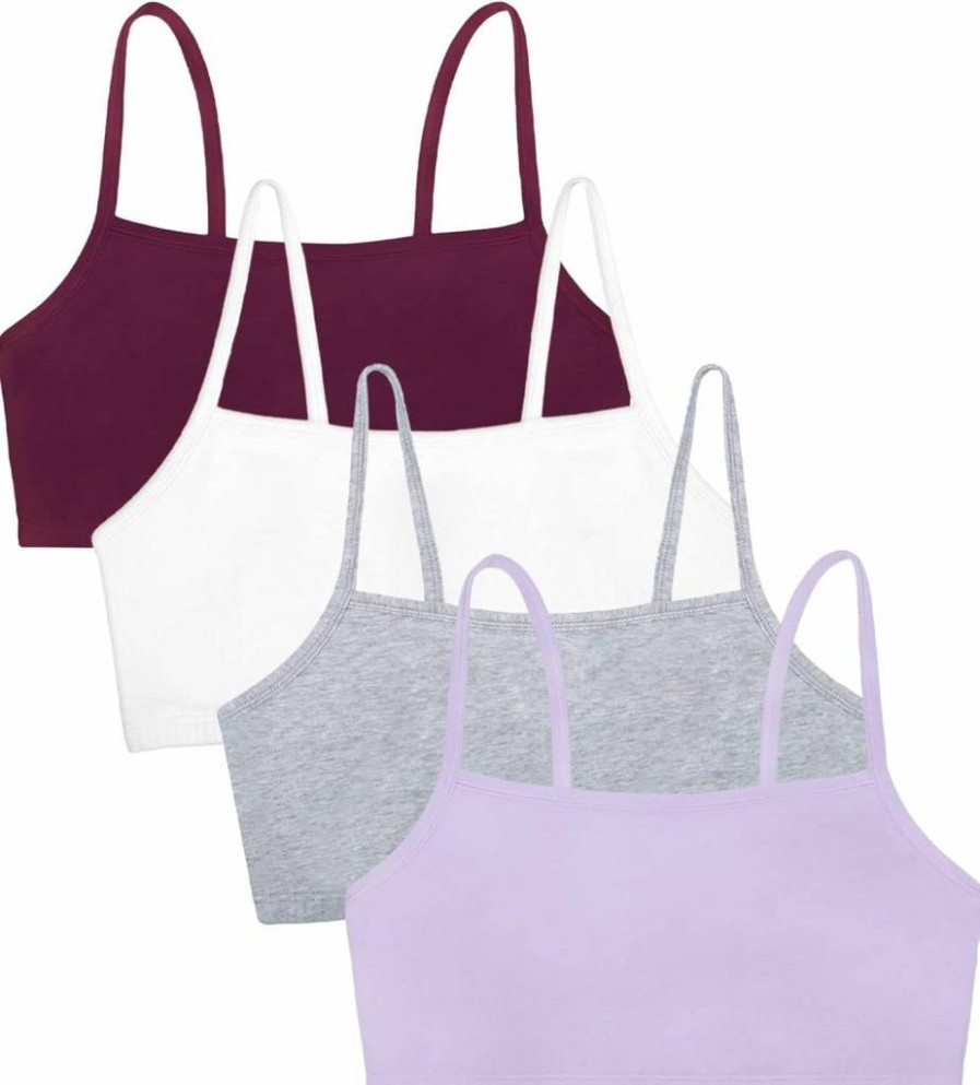 Fruit of the Loom Women's Cotton Sports Bra - Soft Spaghetti Strap Comfort - Breathable & Supportive for All-Day Wear - Value Pack (2-Pack or 3-Pack)