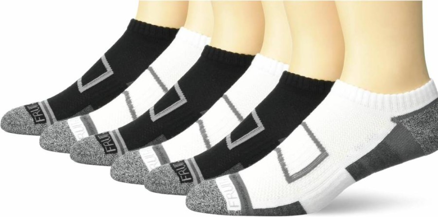 Fruit of the Loom Men's No Show Socks - Breathable Lightweight Performance Athletic Socks for Casual & Sports Wear