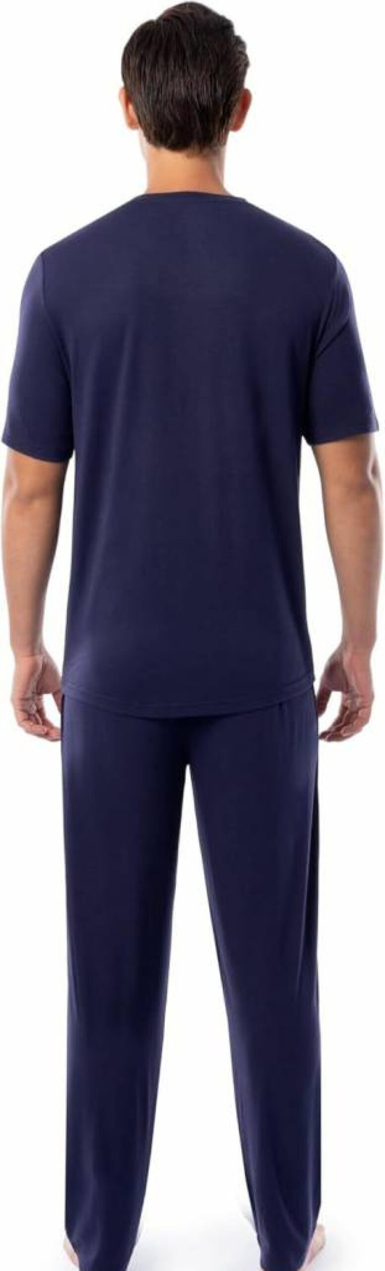 Fruit of the Loom Men's 360 Stretch V-Neck Pajama Set - Soft Short Sleeve Sleep Top & Comfortable Pants