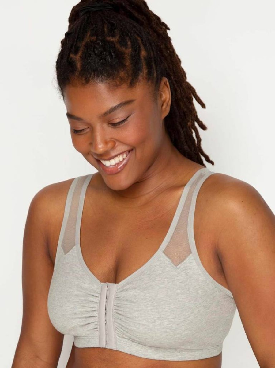 Fruit of the Loom Women's Front Closure Sports Bra with Breathable Mesh Straps for Comfort & Support