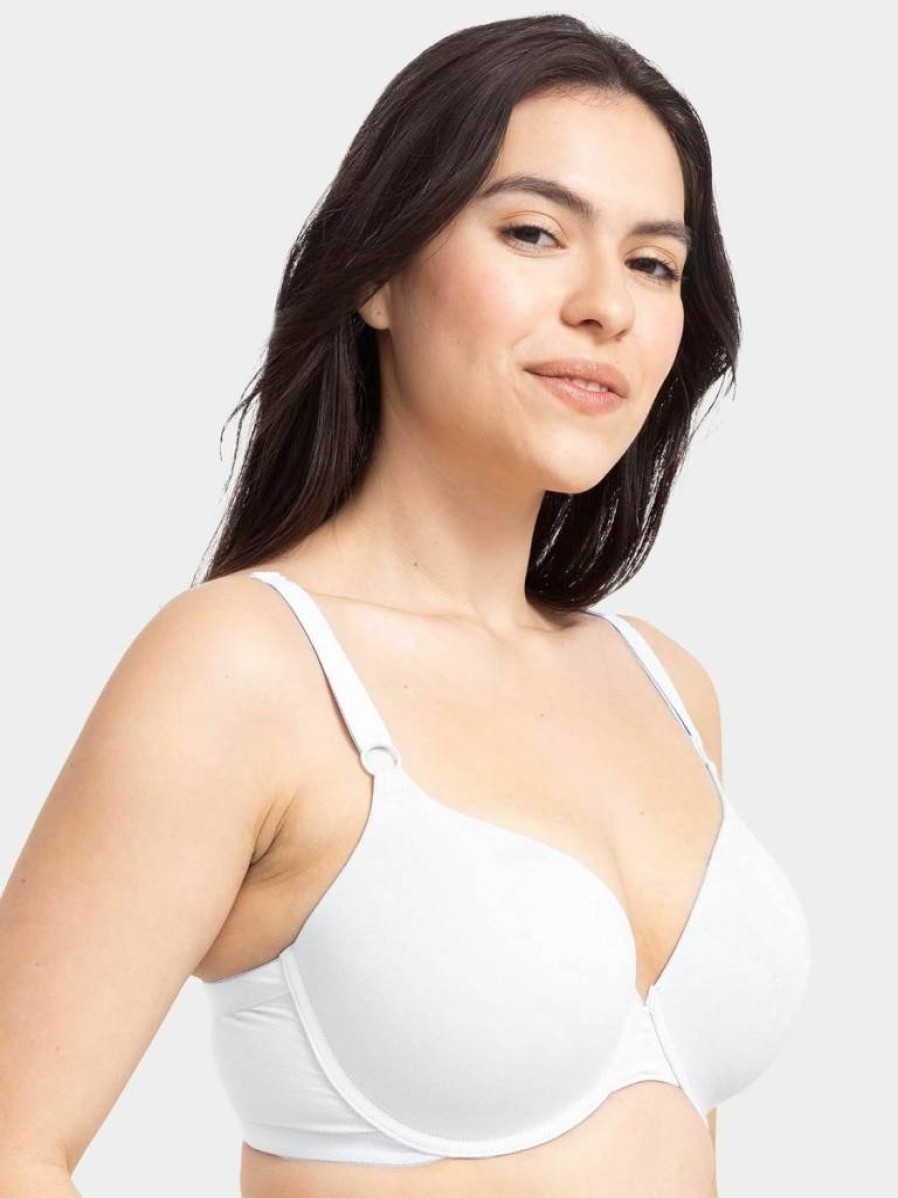 Fruit of the Loom Women's Ultra-Soft Smooth Cotton T-Shirt Bra Pack - Flexible, Seamless & Invisible Underwear for Comfort