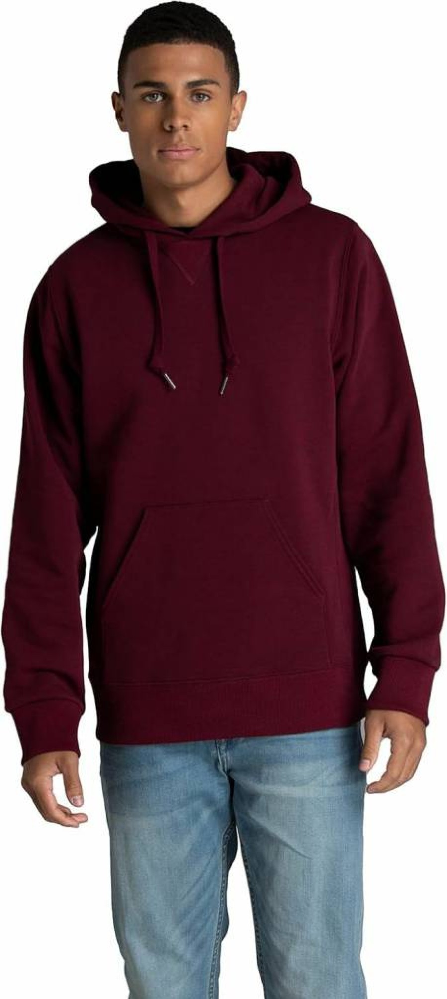 Fruit of the Loom Men's Maroon Heather Fleece Crewneck Sweatshirt & Hoodie, Soft Cotton Blend, Sizes S-2X, Medium, Comfort Pullover