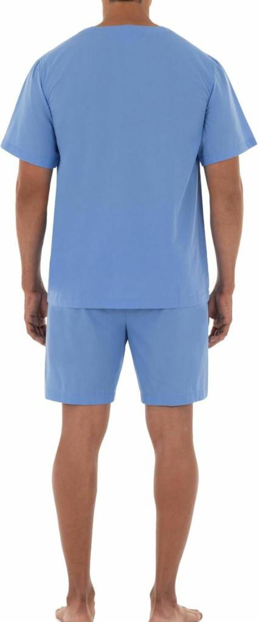 Fruit of the Loom Men's Comfortable Short Sleeve Pajama Set - Soft Broadcloth Sleepwear for Men