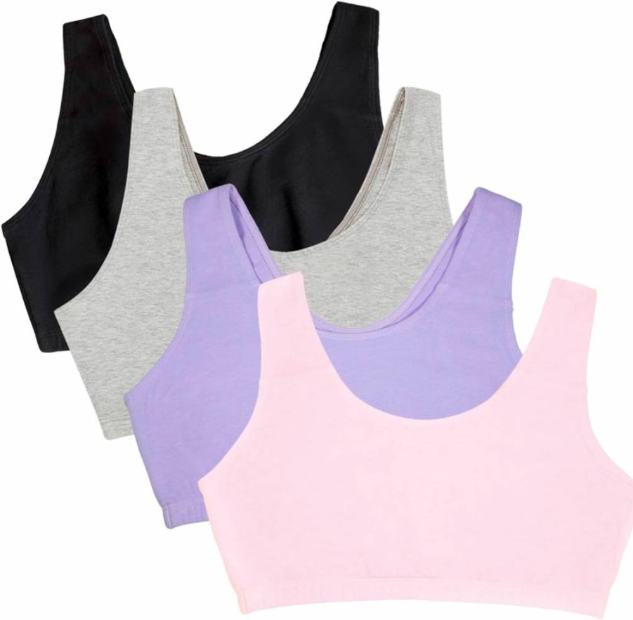 Fruit of the Loom Women's Built-Up Tank Sports Bra Value Pack - Comfortable Multipack Athletic Tops for Workout & Active Wear